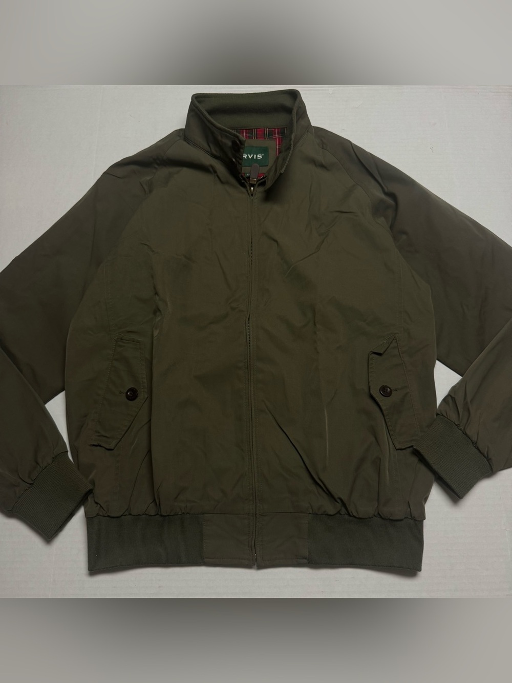 Orvis Weatherbreaker Green Harrington Jacket Tartan Plaid Lined Size: M